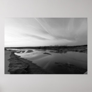 December - zonsondergang op de rivier de Cimarron, Poster
