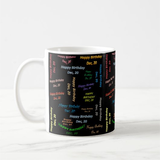 Décembre, 20 Anniversaire Mug (Gauche)