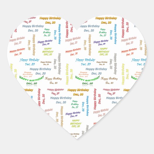 Décembre, 20 Anniversaire Sticker (Devant)