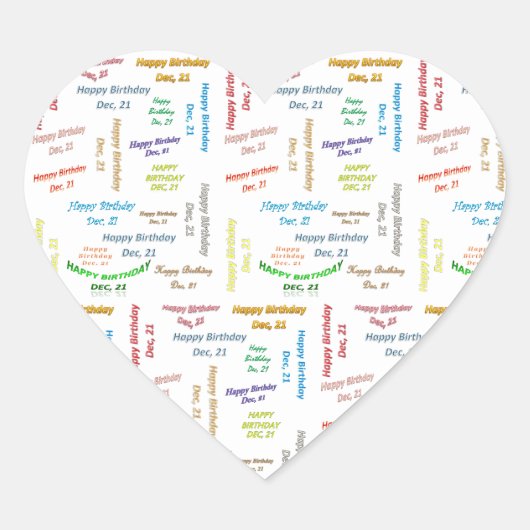 Décembre, 21 Anniversaire Sticker (Devant)