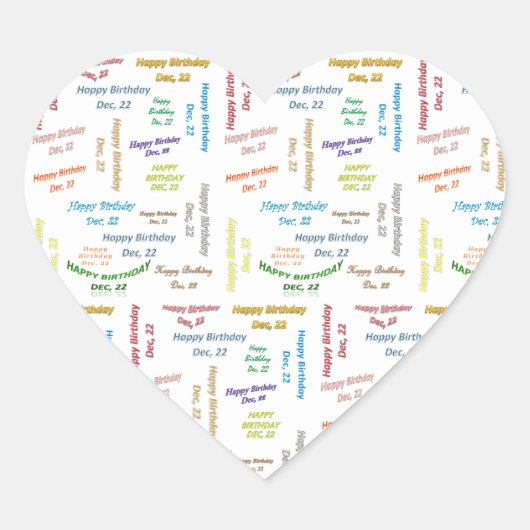 Décembre, 22 Anniversaire Sticker (Devant)