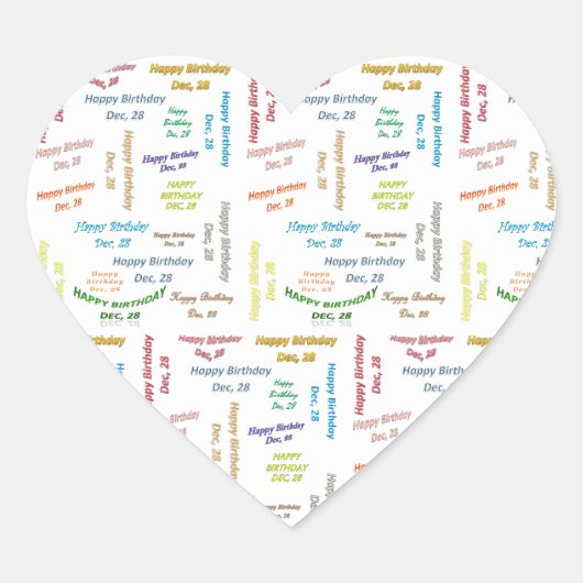 Décembre, 28 Anniversaire Sticker (Devant)