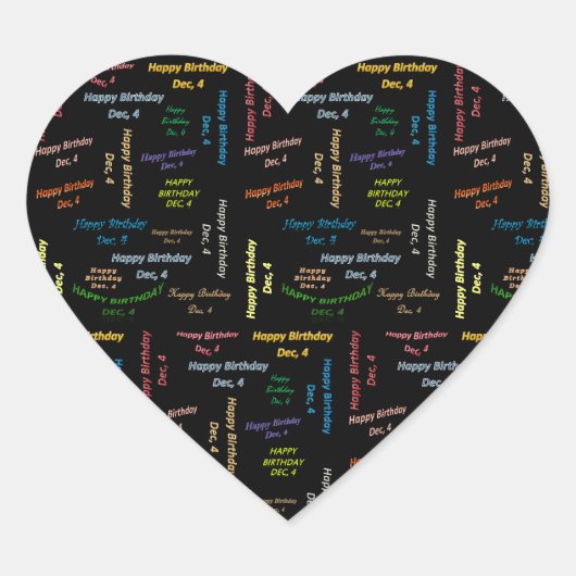 Décembre 4 Anniversaire Sticker (Devant)