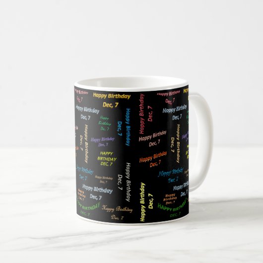 Décembre 7 Anniversaire Mug (Devant droit)