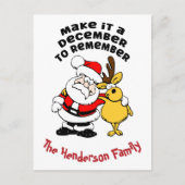 Décembre à se souvenir de la carte postale de Noël (Devant)