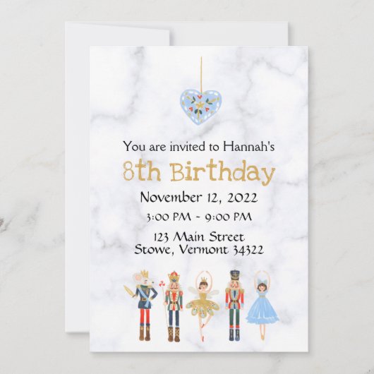 Décembre Anniversaire Nutcracker Invitation (Devant)