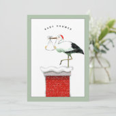 Décembre Baby shower de Noël Invitation (Debout devant)