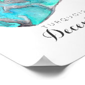 Décembre Birthstone Turquoise Aquarelle | Poster (Coin)