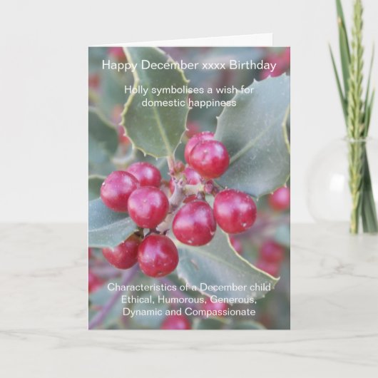 Décembre Carte d'anniversaire (Devant)