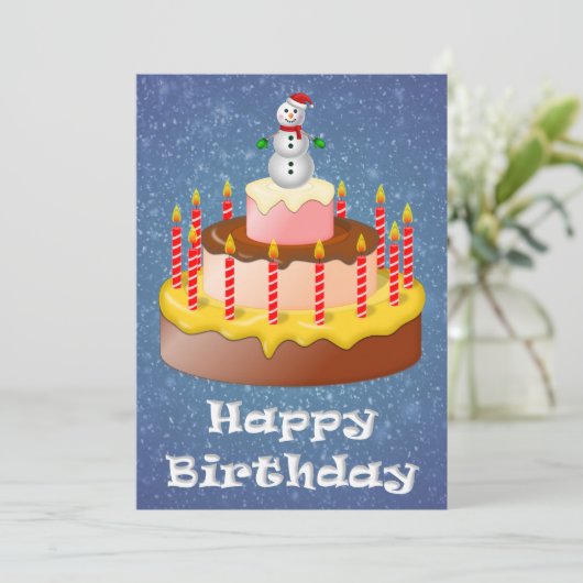 Décembre Carte d'anniversaire (Debout devant)