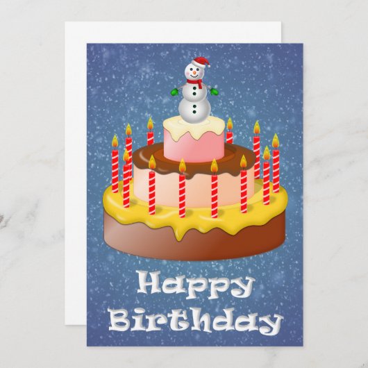 Décembre Carte d'anniversaire (Devant / Derrière)