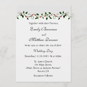Décembre Fête Mariage d'hiver Invitation Décontrac