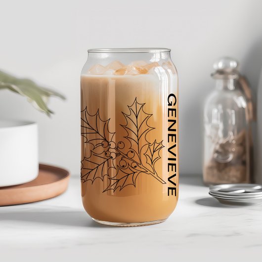 Décembre Fleur de naissance Holly avec nom personn