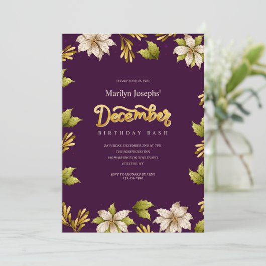 Décembre Invitations d'anniversaire (Debout devant)