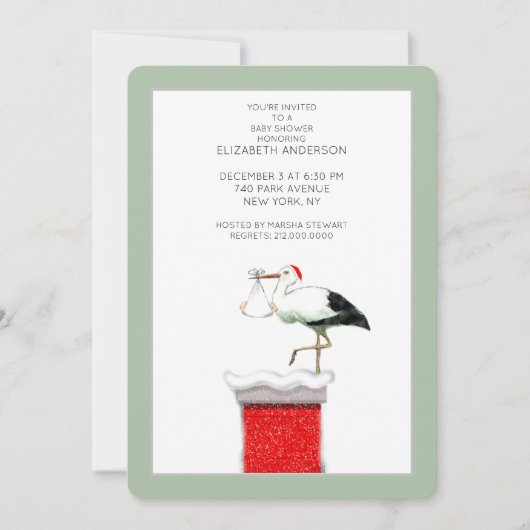 Décembre Invitations de douche bébé (Devant)