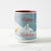 Décembre Joyeuses vacances hiver Scène Mug (Centre)