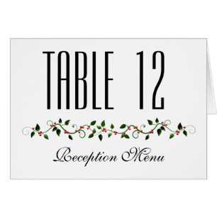 Décembre Mariage de vacances Menu et Numéro de tab