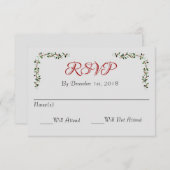 Décembre Mariage Fête RSVP Réponse ou réponse (Devant / Derrière)