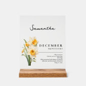Décembre Mois de naissance Fleur Narcisse Personna (Recto)