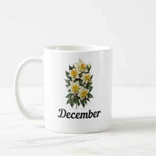 Décembre Mug Fleur de naissance, Mug Fleur d'anniv