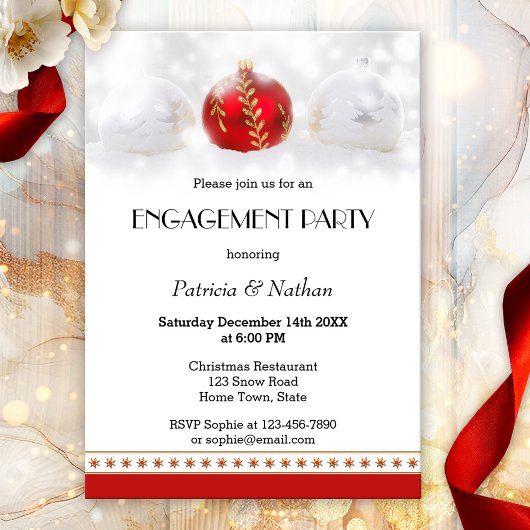 Décembre ou Noël Engagement Party Invitation