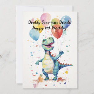Décennie doublement Dino-mite ! Carte d'anniversai
