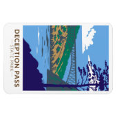 Deceptapas State Park Bridge Washington Retro Magneet (Horizontaal)