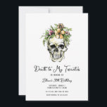 Décès à mes 20 ans Invitation crâne floral<br><div class="desc">Célébrez la fin de vos années 20 avec cette belle invitation de la mort à 20 ans avec un crâne à l'aquarelle avec des fleurs roses et jaunes sur la tête. Personnalisez et customisez cette invitation pour en faire la vôtre. D'autres articles de fête et décorations sont disponibles sur Metro-Event.com...</div>
