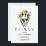 Décès à mes 20 ans Invitation crâne floral<br><div class="desc">Célébrez la fin de vos années 20 avec cette belle invitation de la mort à 20 ans avec un crâne à l'aquarelle avec des fleurs roses et jaunes sur la tête. Personnalisez et customisez cette invitation pour en faire la vôtre. D'autres articles de fête et décorations sont disponibles sur Metro-Event.com...</div>