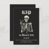 Décès à mes 20 ans Invitation d'anniversaire | Squ (Devant / Derrière)