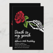 Décès à mon invitation anniversaire de jeunesse (Devant / Derrière)