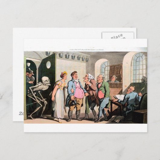 Décès dans la carte postale de la Cour (Devant / Derrière)