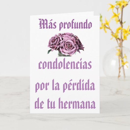 décès par carte espagnole (Fleur jaune)