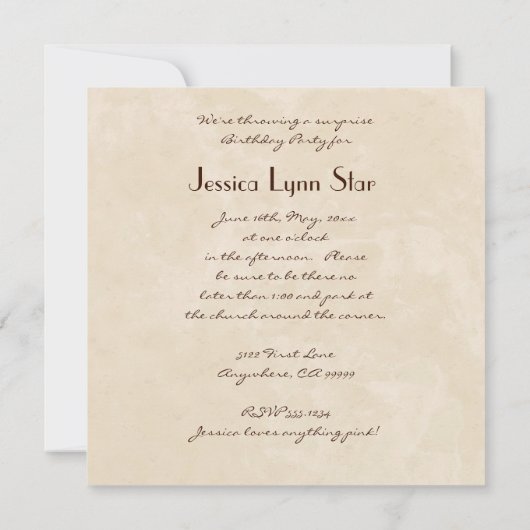 Décès Par Invitation À La Fête D'Anniversaire Du C (Dos)