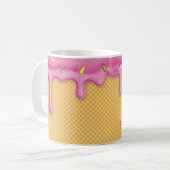 Déchets Crème de glace rose Cone Mug de café, Coup (Devant gauche)