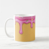 Déchets Crème de glace rose Cone Mug de café, Coup (Gauche)
