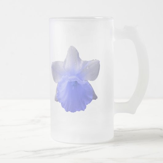 Déchets Daffodil Bleu Frosted Verre Mug (Droit)