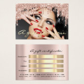 Déchets Rose de certificat cadeau Lashes cheveux m (Devant & derrière)