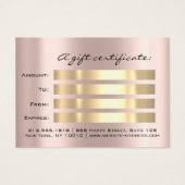 Déchets Rose de certificat cadeau Lashes cheveux m (Dos)