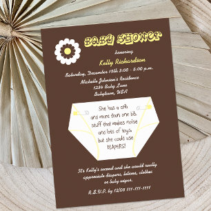 Déchets Second Baby Neutral Douche Invitation