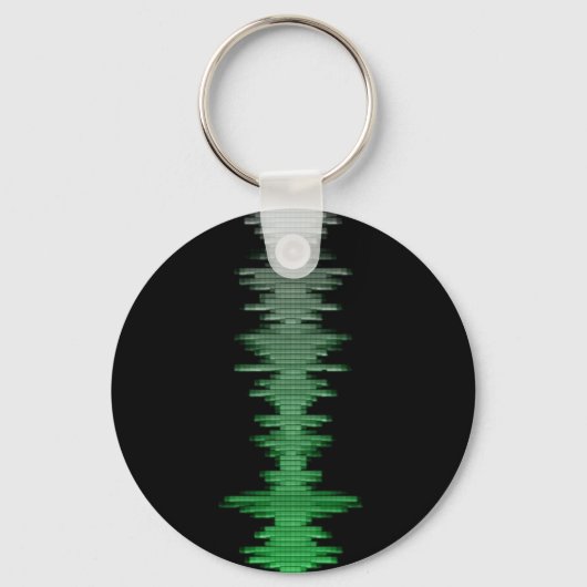 Decibels Sound Wave Green Sleutelhanger (Voorkant)