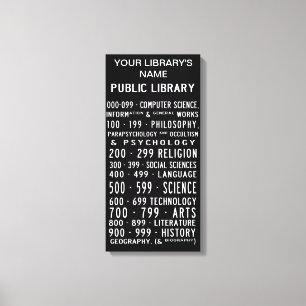 Decimaal openbare bibliotheek dewey op canvas afdruk