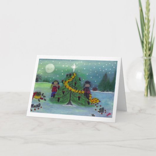 "Dec'ing the Tree - Natuur's Way!" Feestdagen Kaart (Voorkant)