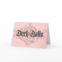 Deck de Hallen Lettering Elegant Kerstmis Roze
