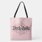 Deck de Hallen Luxe Lettering Blush Pink Black Tote Bag (Voorkant)