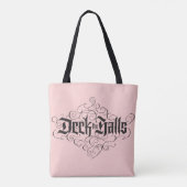 Deck de Hallen Luxe Lettering Blush Pink Black Tote Bag (Achterkant)