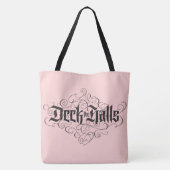Deck de Hallen Luxe Lettering Blush Pink Black Tote Bag (Achterkant)