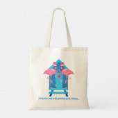 Deck de Hut Grappige Flamingo Kerstvakantie Tote Bag (Achterkant)