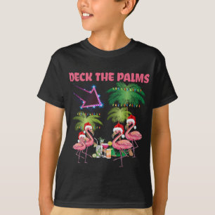 Deck De Palmen Flamingo Tropische Kerstpalm TR T-shirt