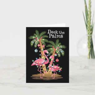 Deck De Palmen Flamingo Tropische Kerstverlichting Kaart